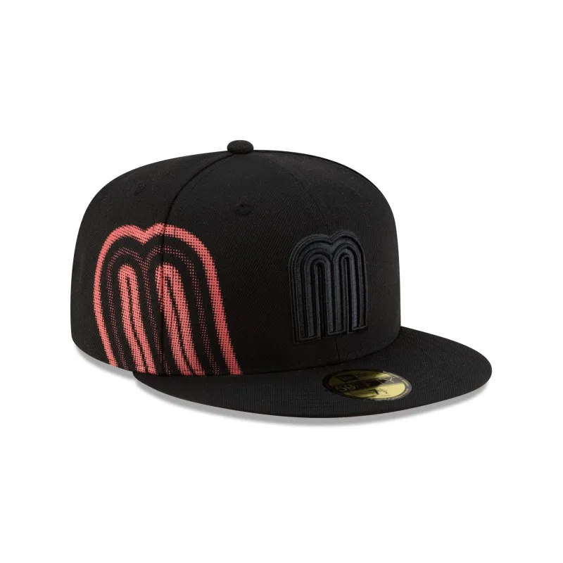 Mexico Baseball Black on Black 59FIFTY Fitted Hat sold by New Era
