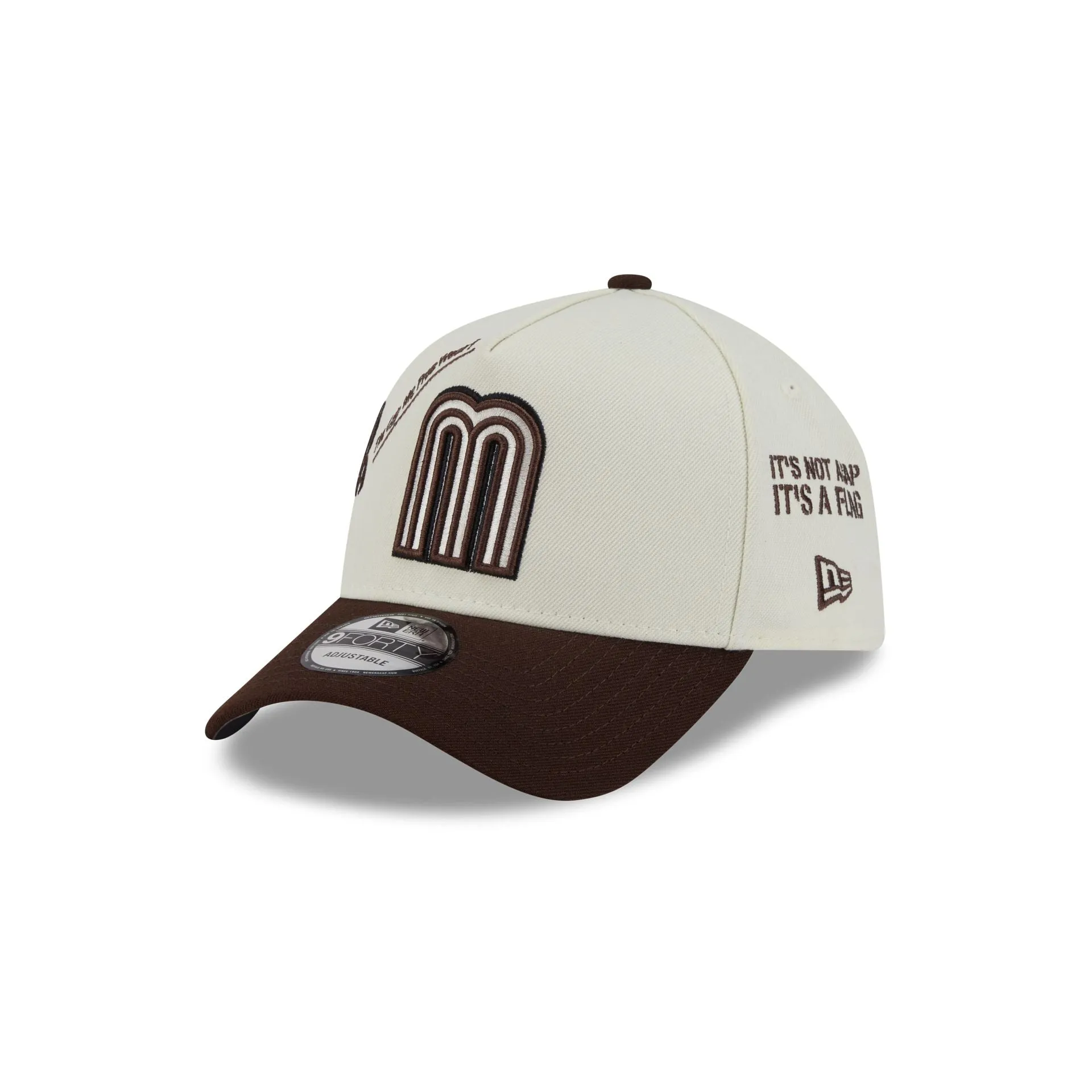 Mexico Baseball New Era Anniversary Logos Brown Visor 9FORTY M-Crown A-Frame Snapback Hat sold by New Era