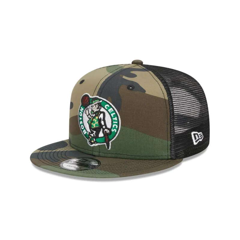 Boston Celtics Camo 9FIFTY Trucker Snapback Hat sold by New Era