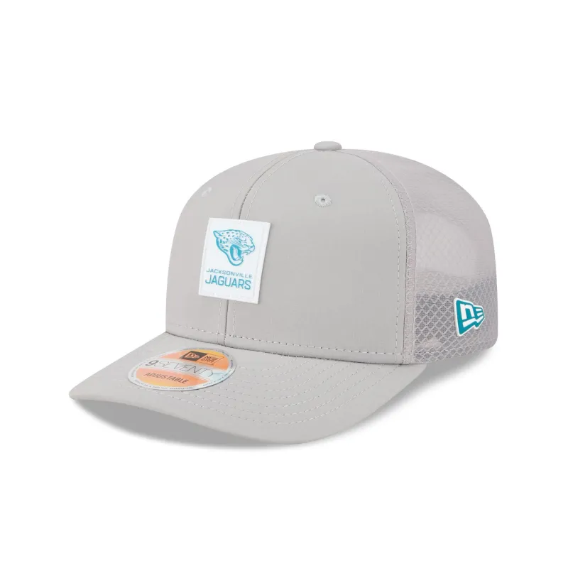 Jacksonville Jaguars 2025 Sideline Hot Weather Gray 9SEVENTY Trucker Hat sold by New Era