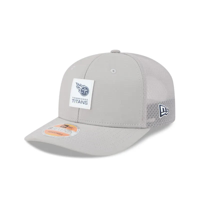 Tennessee Titans 2025 Sideline Hot Weather Gray 9SEVENTY Trucker Hat sold by New Era