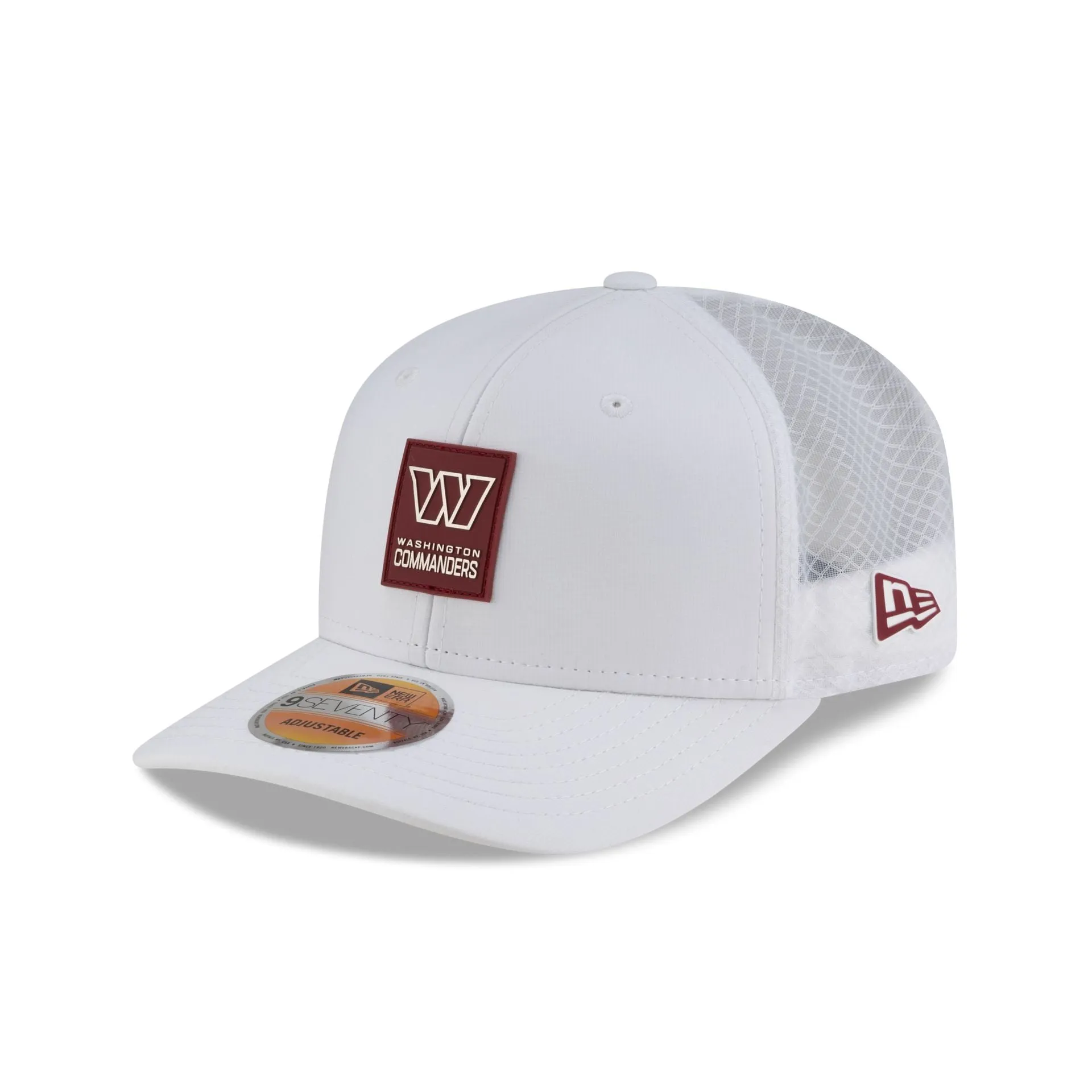 Washington Commanders 2025 Sideline Hot Weather White 9SEVENTY Trucker Hat sold by New Era