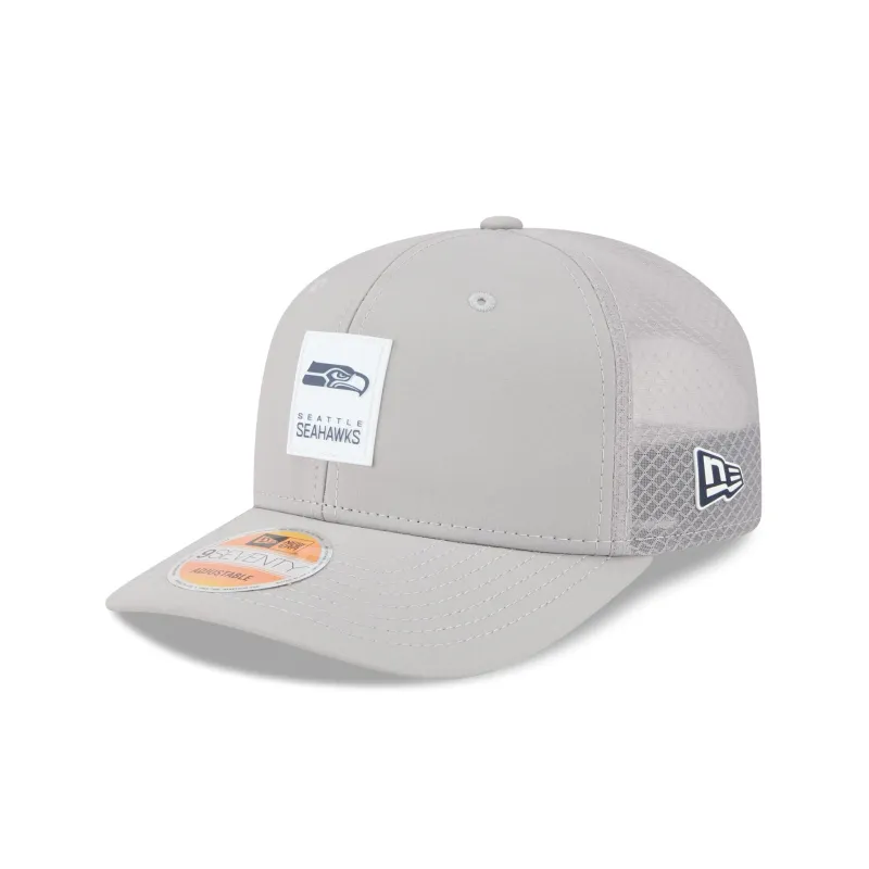 Seattle Seahawks 2025 Sideline Hot Weather Gray 9SEVENTY Trucker Hat sold by New Era