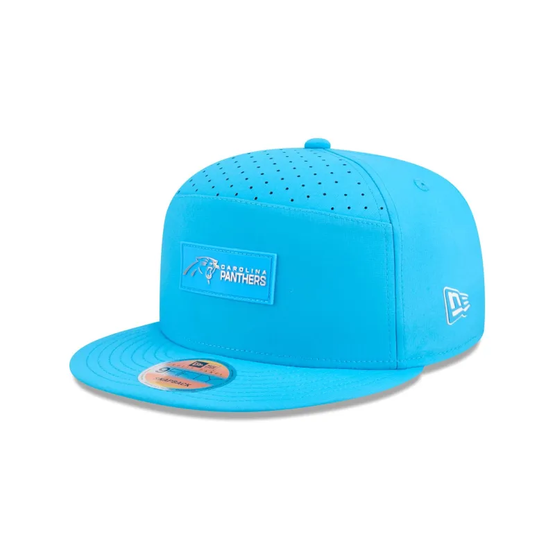 Carolina Panthers 2025 Sideline Hot Weather Split Panel 9FIFTY Snapback Hat sold by New Era