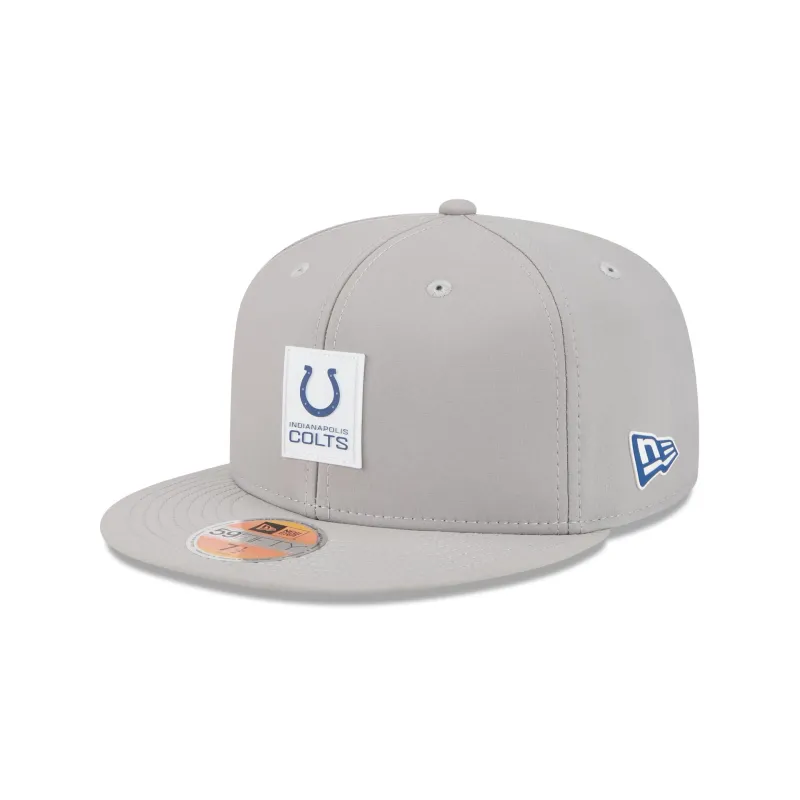 Indianapolis Colts 2025 Sideline Hot Weather Gray 59FIFTY Fitted Hat sold by New Era