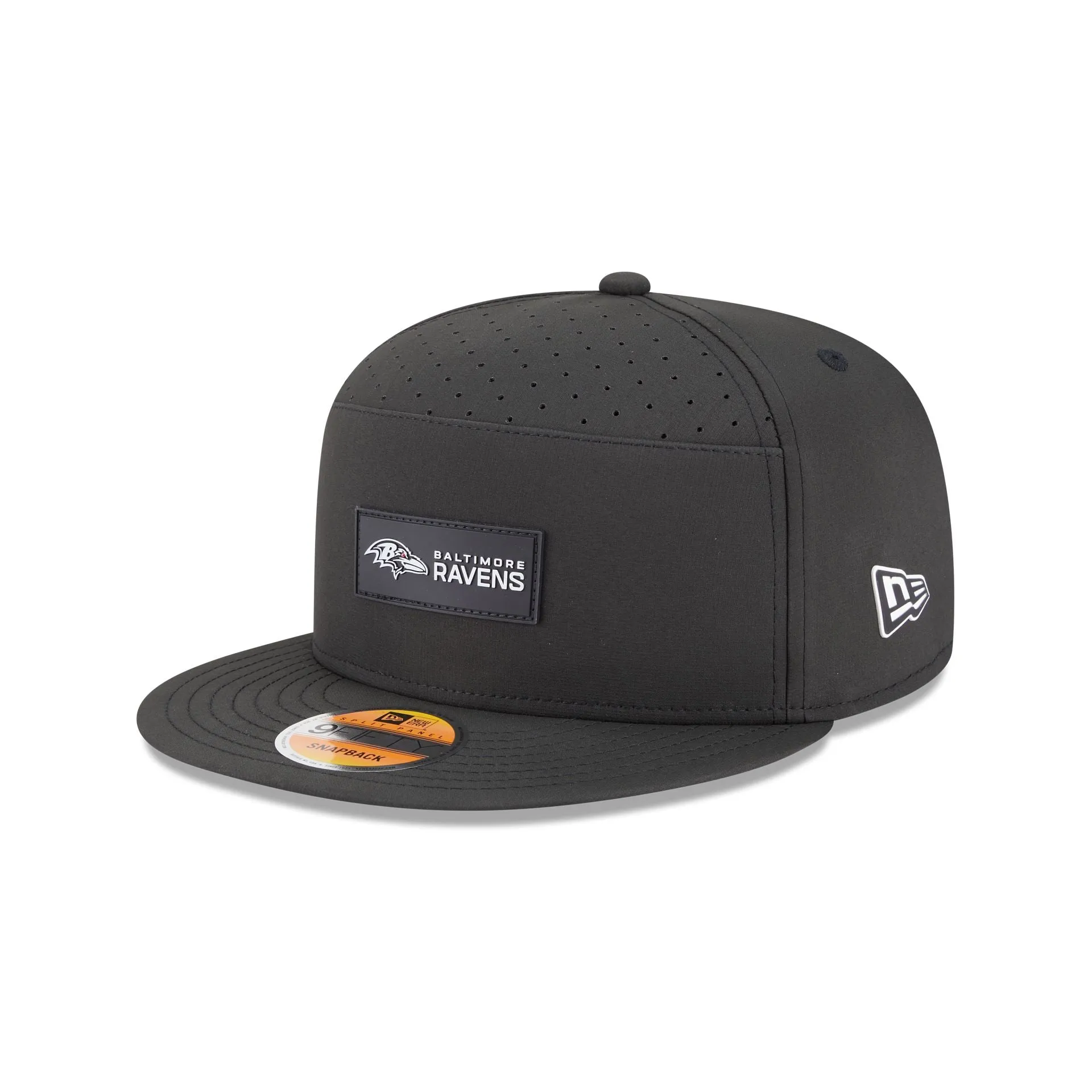 Baltimore Ravens 2025 Sideline Hot Weather Split Panel 9FIFTY Snapback Hat sold by New Era