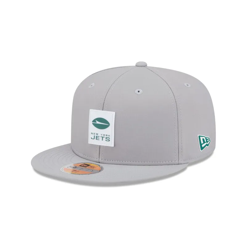 New York Jets 2025 Sideline Hot Weather Gray 59FIFTY Fitted Hat sold by New Era