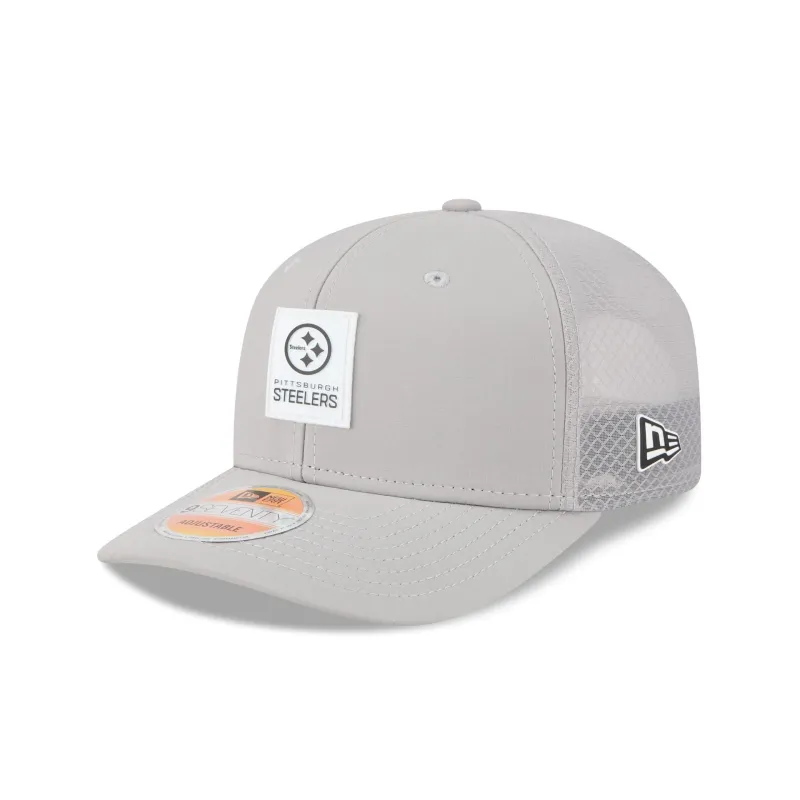 Pittsburgh Steelers 2025 Sideline Hot Weather Gray 9SEVENTY Trucker Hat sold by New Era
