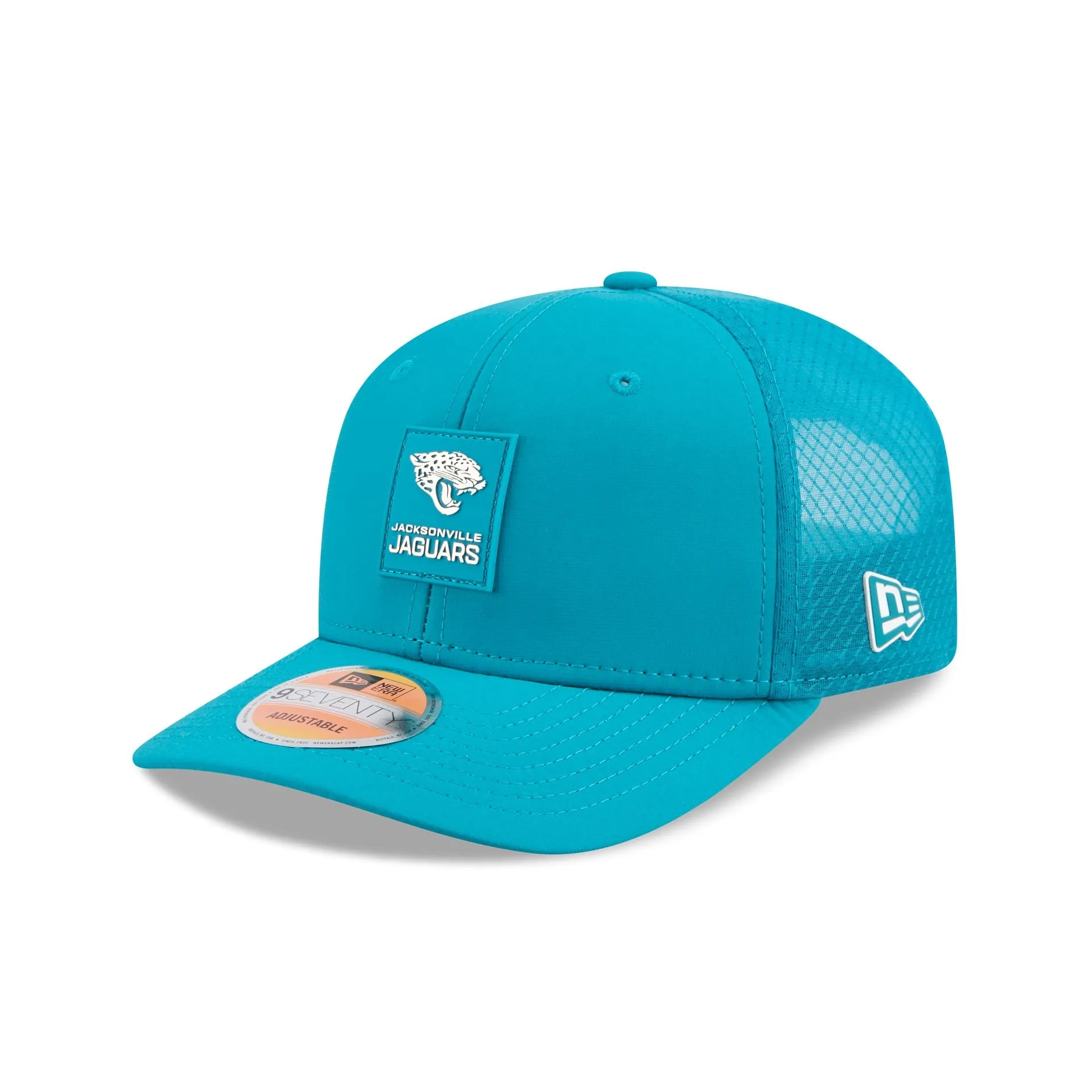 Jacksonville Jaguars 2025 Sideline Hot Weather 9SEVENTY Trucker Hat sold by New Era