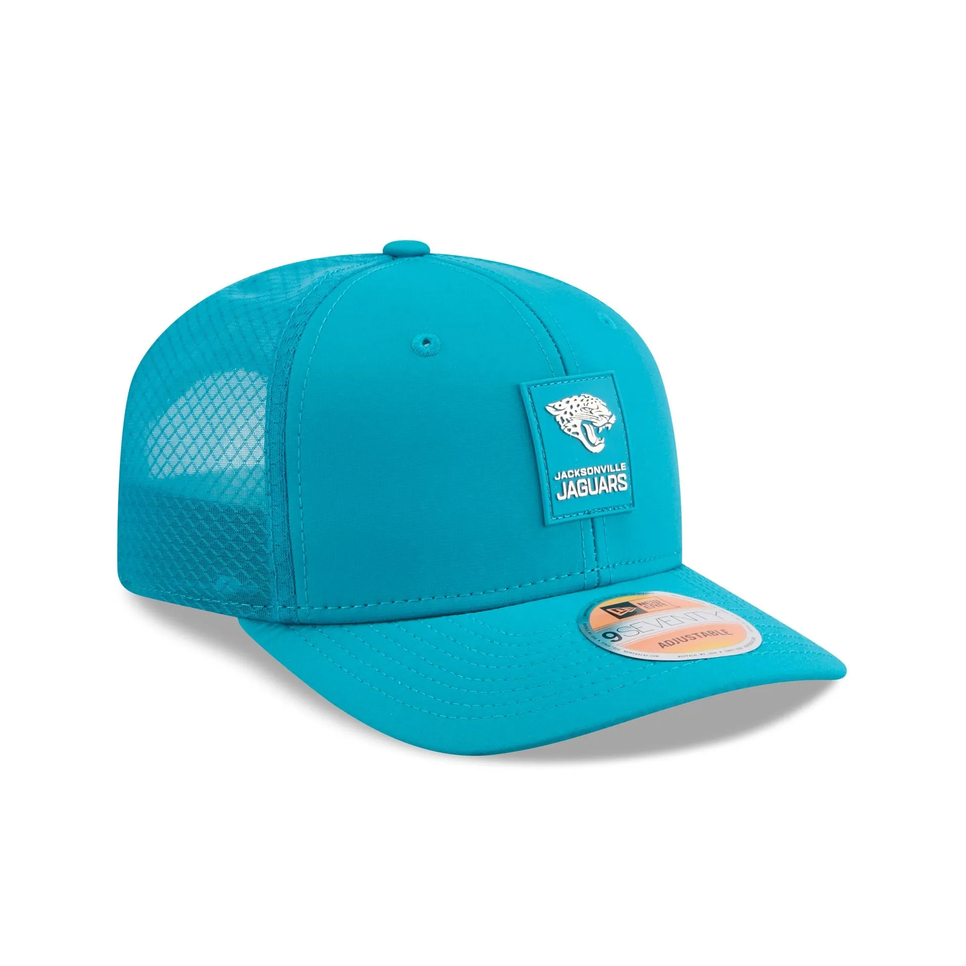 Jacksonville Jaguars 2025 Sideline Hot Weather 9SEVENTY Trucker Hat sold by New Era product image thumbnail 3