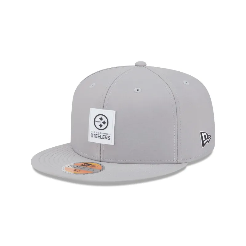 Pittsburgh Steelers 2025 Sideline Hot Weather Gray 59FIFTY Fitted Hat sold by New Era