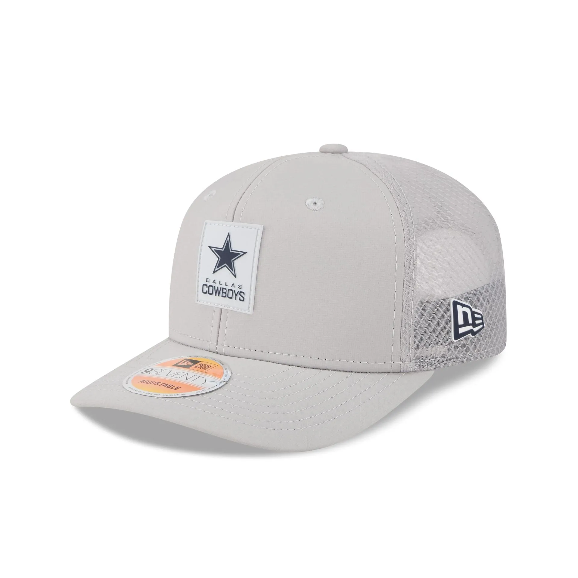 Dallas Cowboys 2025 Sideline Hot Weather Gray 9SEVENTY Trucker Hat sold by New Era