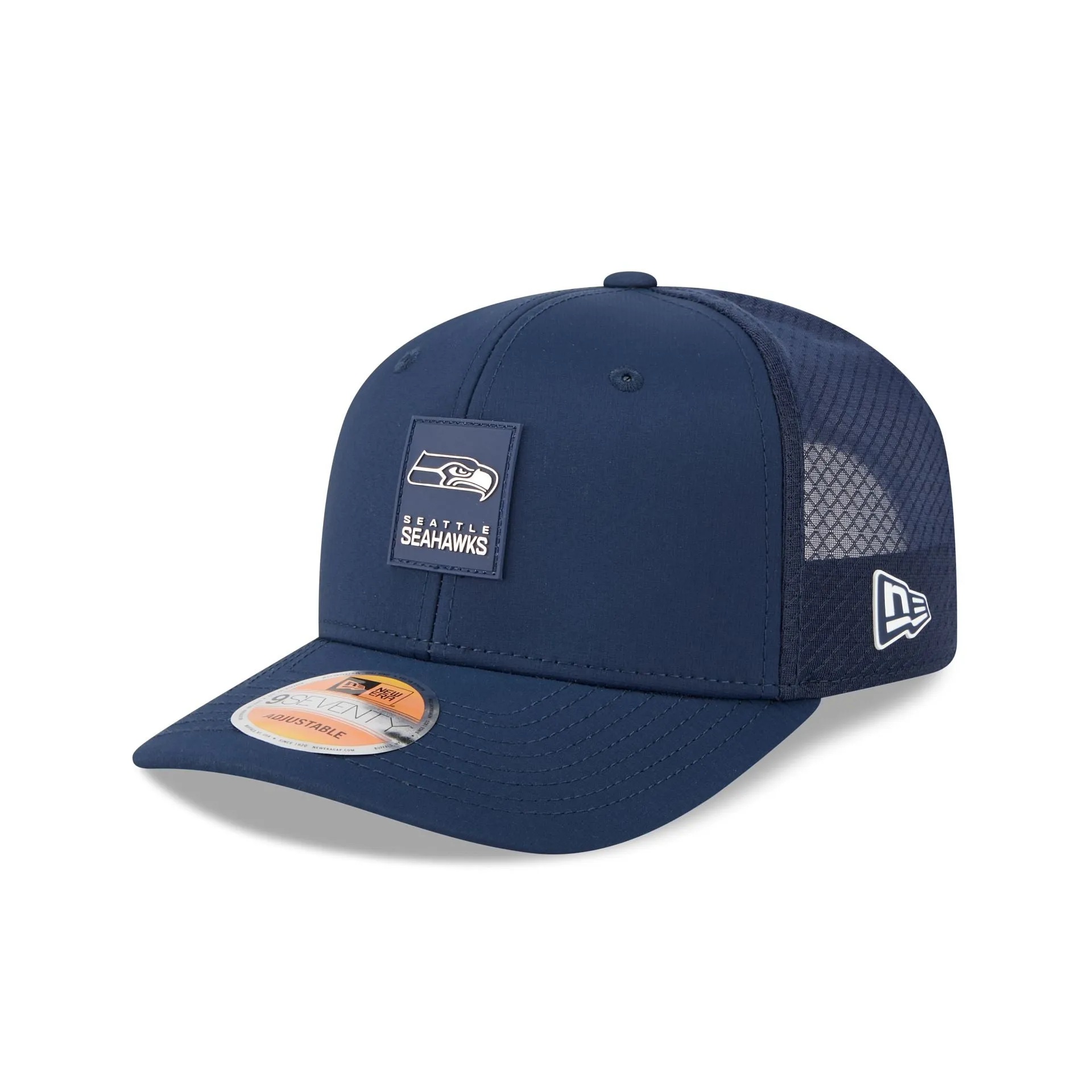 Seattle Seahawks 2025 Sideline Hot Weather 9SEVENTY Trucker Hat sold by New Era