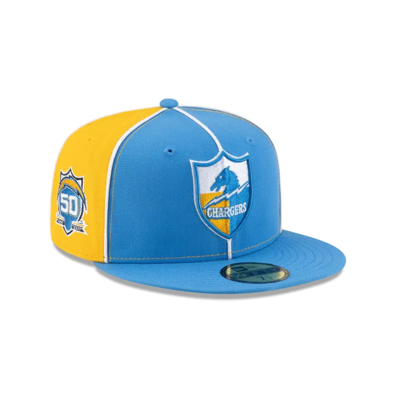 Los Angeles Chargers Two-Tone Pinwheel 59FIFTY Fitted Hat sold by New Era