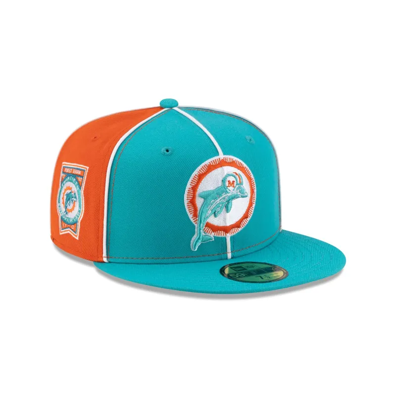 Miami Dolphins Two-Tone Pinwheel 59FIFTY Fitted Hat sold by New Era