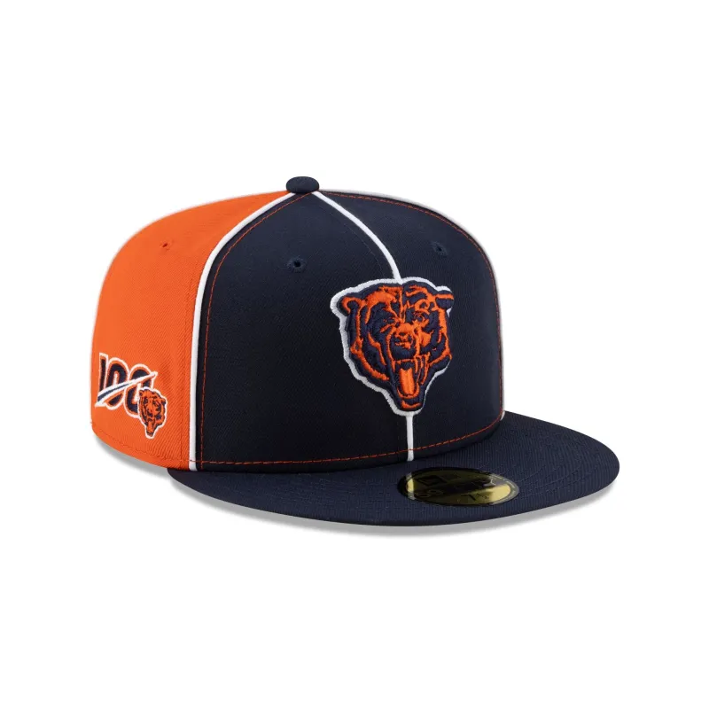Chicago Bears Two-Tone Pinwheel 59FIFTY Fitted Hat made by New Era