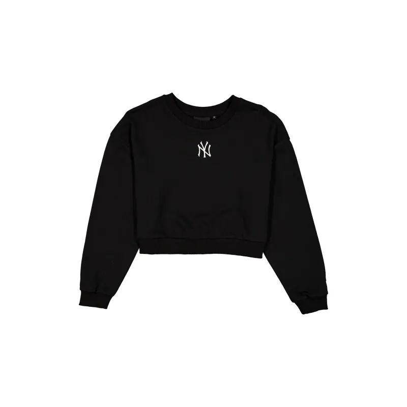 New York Yankees League Essential Cropped Black Women's Crewneck sold by New Era