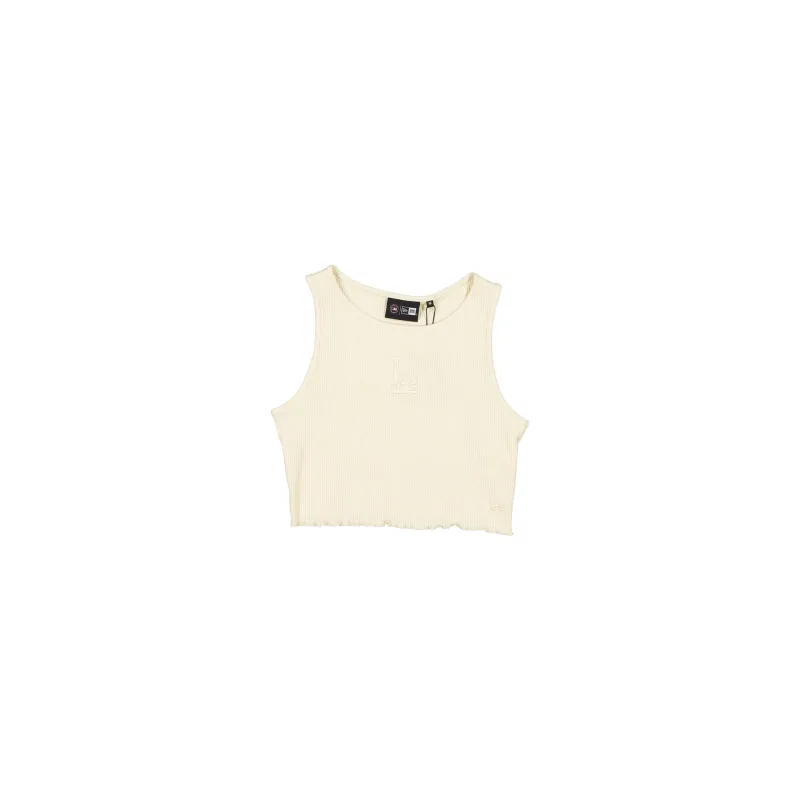 Los Angeles Dodgers Tonel Cropped Rib Light Beige Women's Tank Top sold by New Era