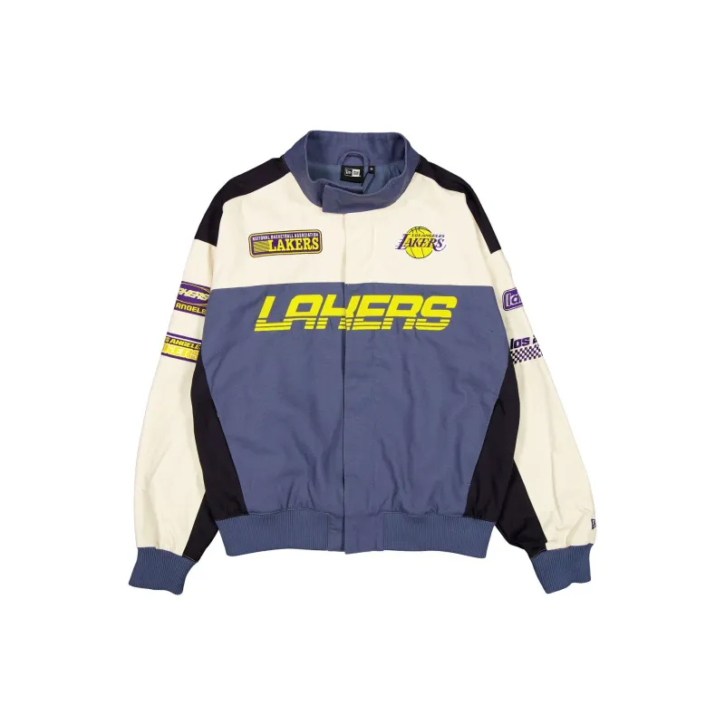 Los Angeles Lakers Blue Motorsports Jacket sold by New Era