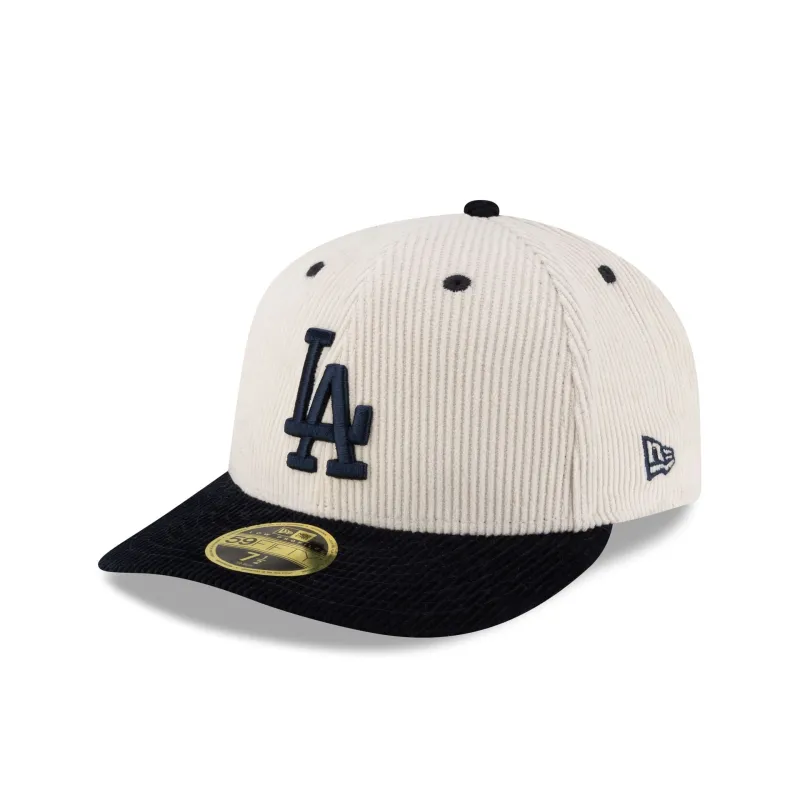 Los Angeles Dodgers Cord Cream Low Profile 59FIFTY Fitted Hat sold by New Era
