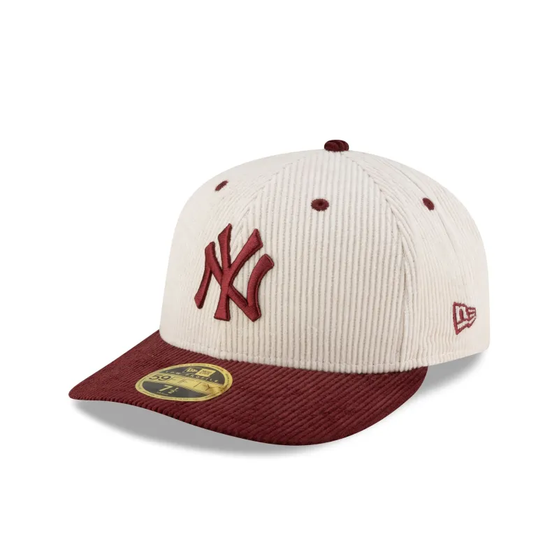 New York Yankees Cord Cream Low Profile 59FIFTY Fitted Hat sold by New Era