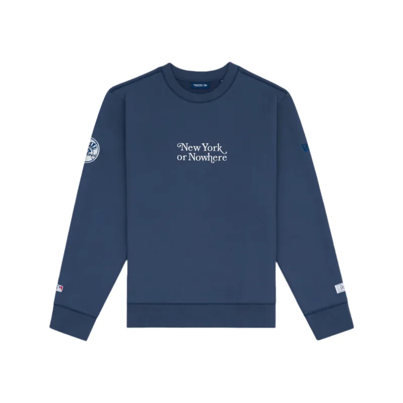 New York or Nowhere x New York Yankees Navy Motto Crewneck sold by New Era