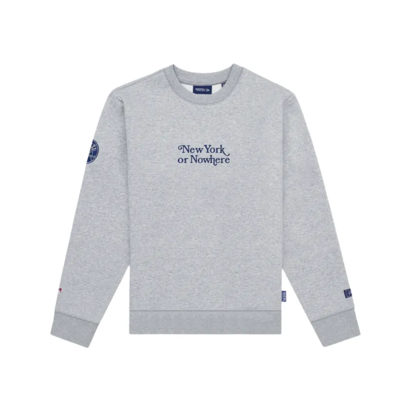 New York or Nowhere x New York Yankees Heather Gray Motto Crewneck sold by New Era