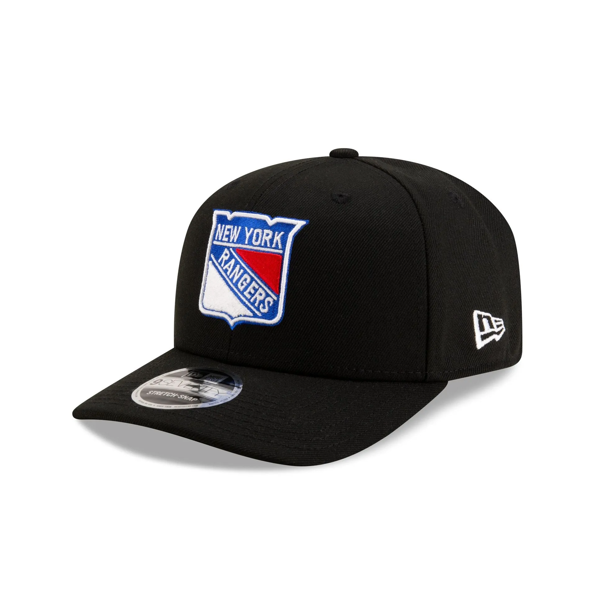 New York Rangers Black 9SEVENTY Stretch-Snap Hat sold by New Era