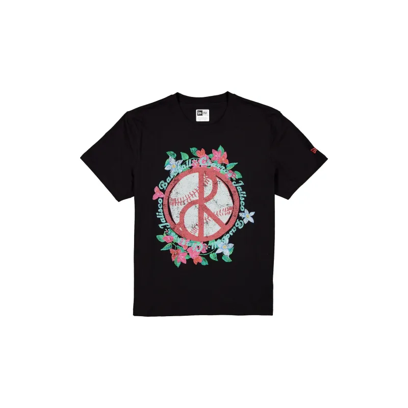 Charros de Jalisco Black Floral T-Shirt sold by New Era