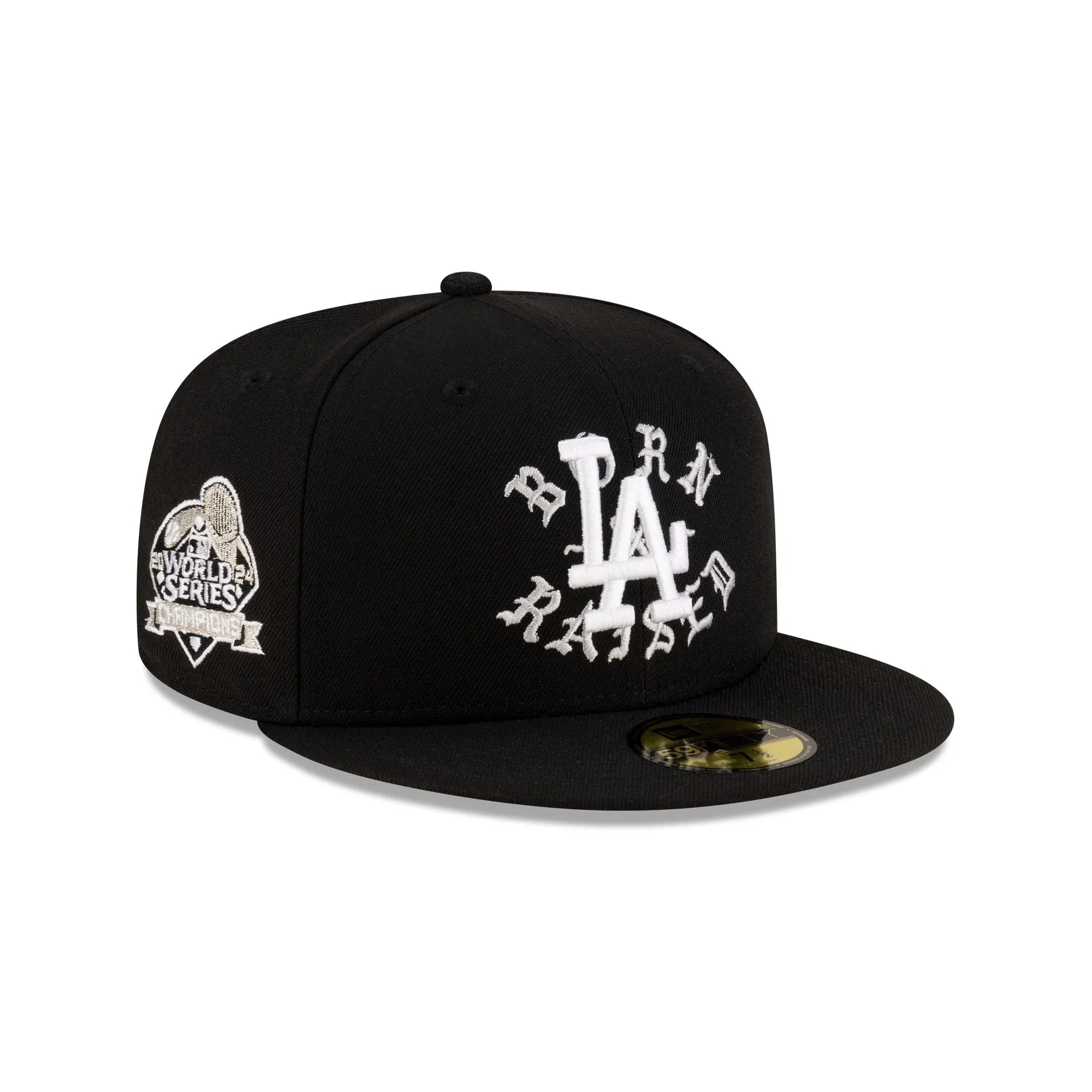 Born x Raised x Los Angeles Dodgers World Series Champions Black 59FIFTY Fitted Hat sold by New Era