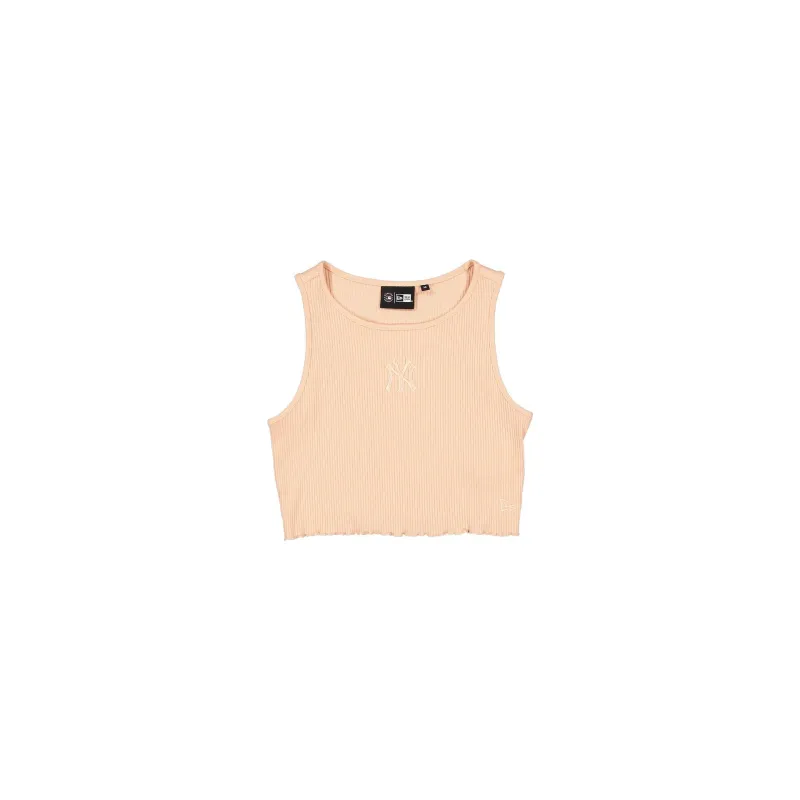 New York Yankees Tonel Cropped Rib Pastel Pink Women's Tank Top sold by New Era