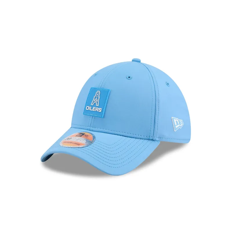 Oilers 2025 Sideline Hot Weather Historic 39THIRTY Stretch Fit Hat sold by New Era