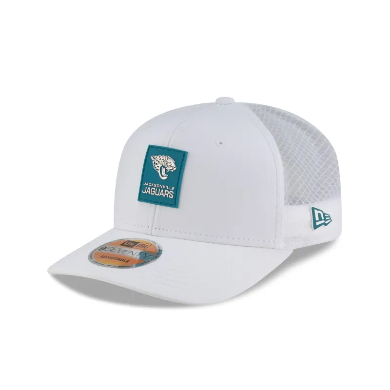 Jacksonville Jaguars 2025 Sideline Hot Weather White 9SEVENTY Trucker Hat sold by New Era