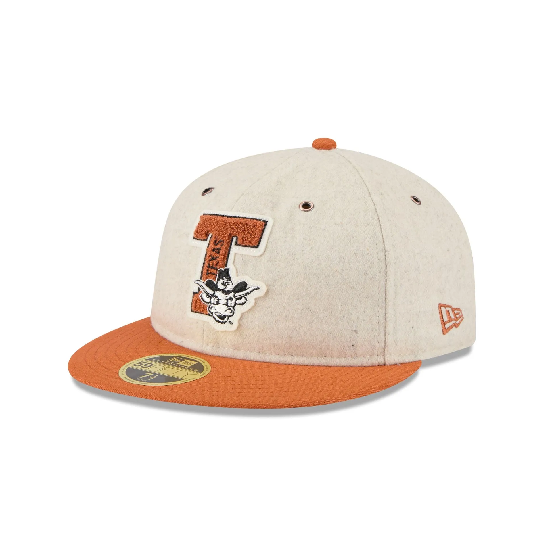 Texas Longhorns College Vault Wool Letterman Retro Crown 59FIFTY Fitted Hat sold by New Era
