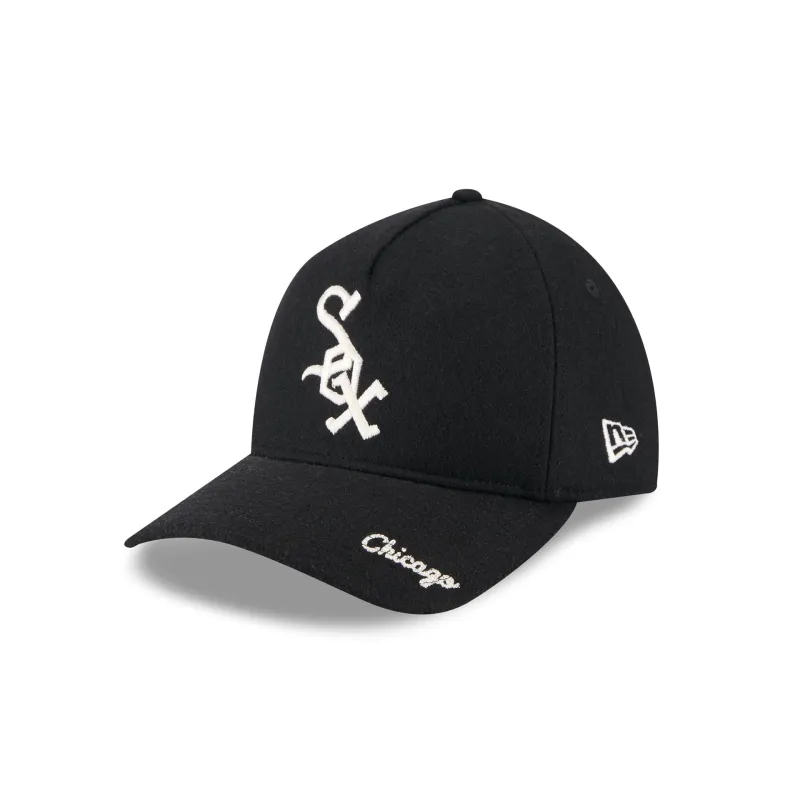 Chicago White Sox Wool Letterman 9TWENTY A-Frame Adjustable Hat Adjustable Hat made by New Era