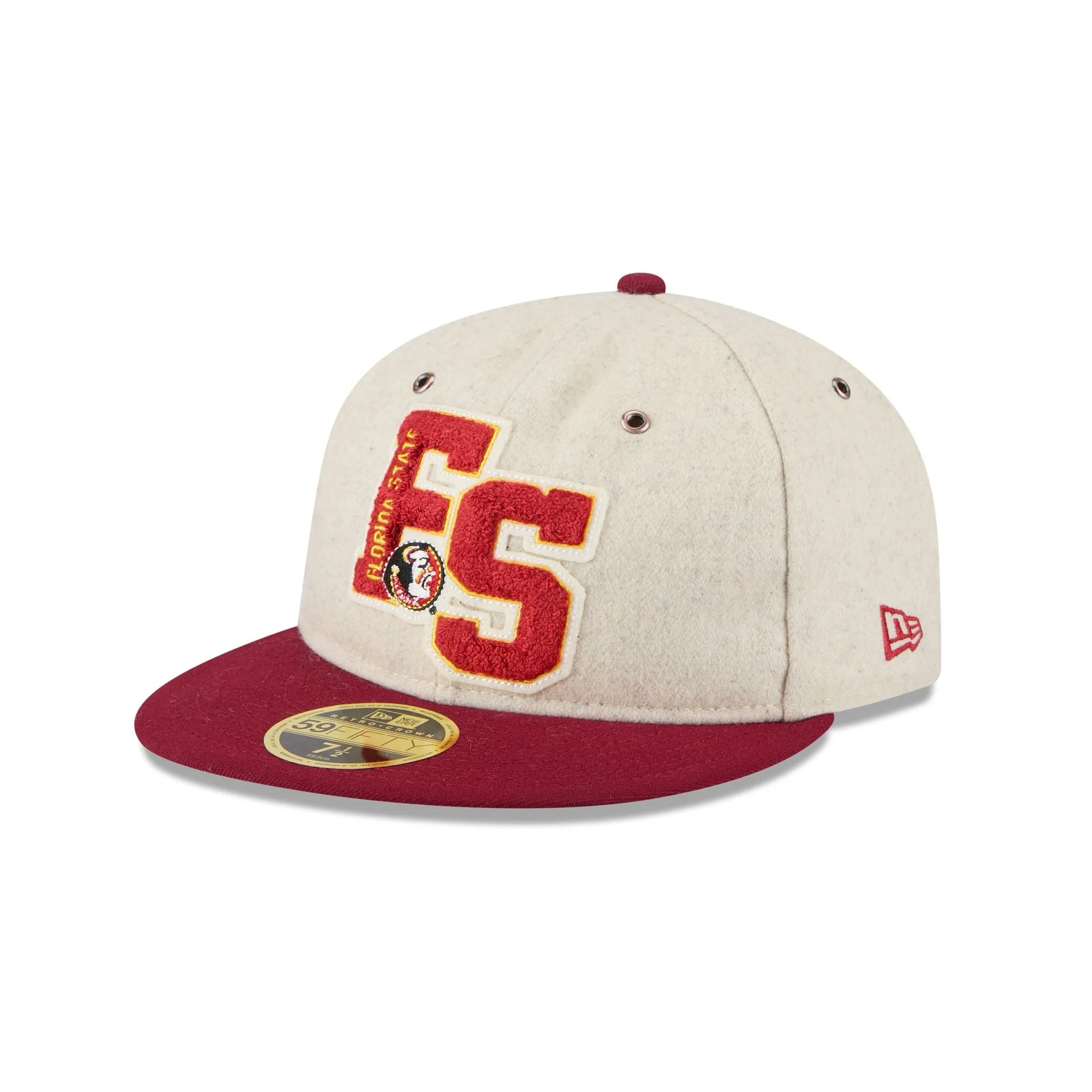 Florida State Seminoles College Vault Wool Letterman Retro Crown 59FIFTY Fitted Hat sold by New Era