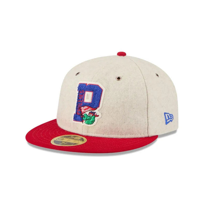 Philadelphia Phillies Wool Letterman Retro Crown 59FIFTY Fitted Hat sold by New Era
