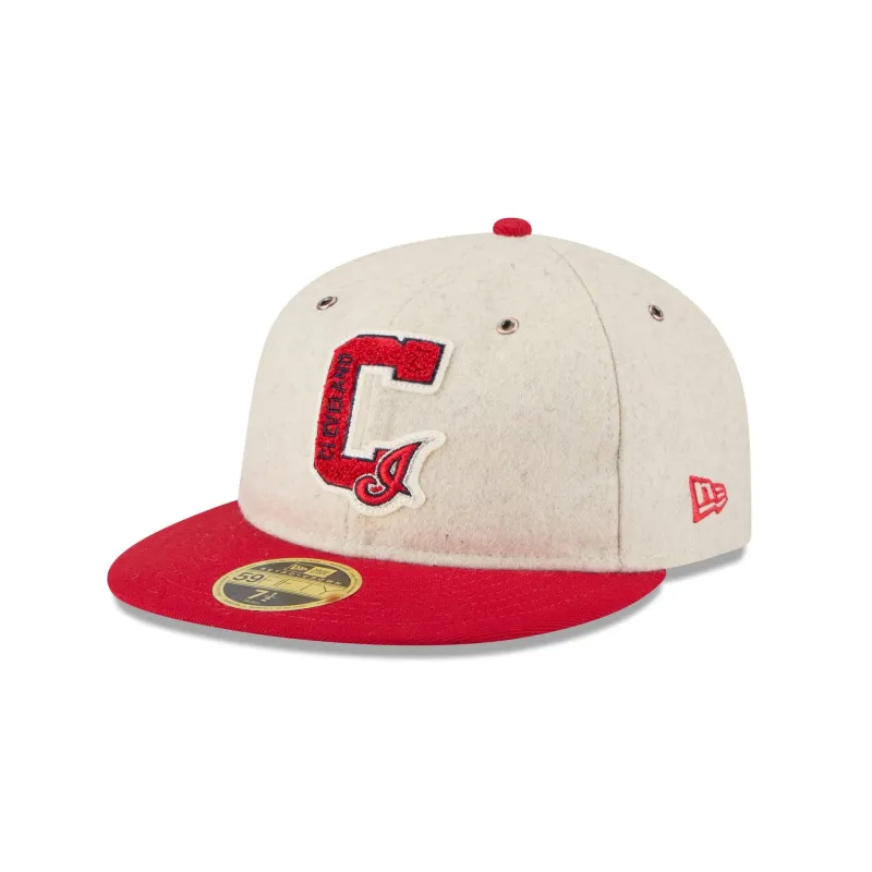 Cleveland Guardians Wool Letterman Retro Crown 59FIFTY Fitted Hat sold by New Era