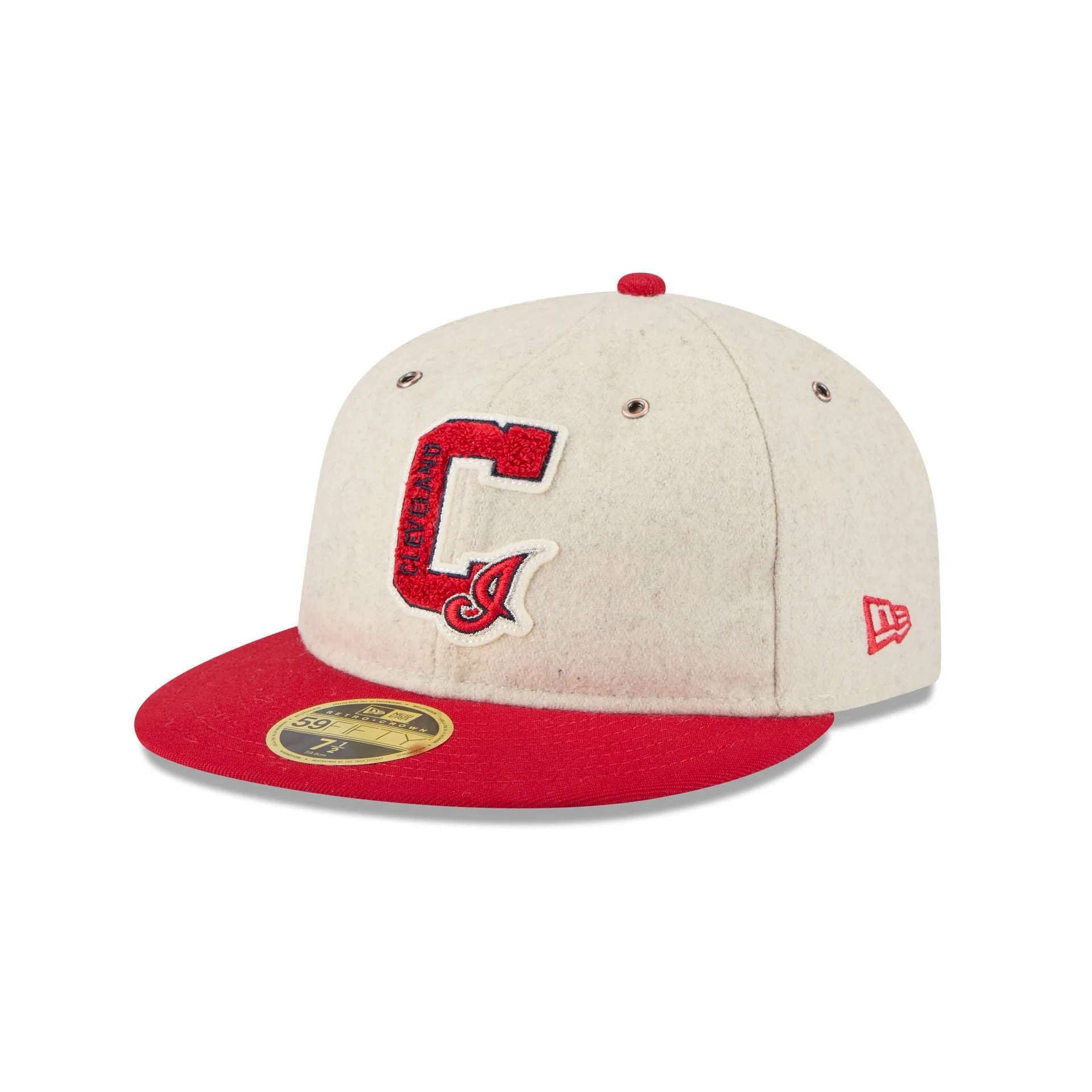 Cleveland Guardians Wool Letterman Retro Crown 59FIFTY Fitted Hat sold by New Era