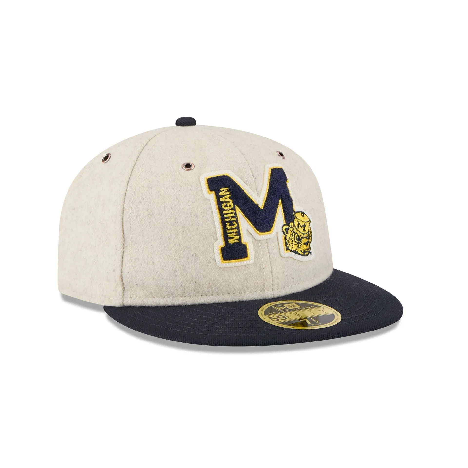 Michigan Wolverines College Vault Wool Letterman Retro Crown 59FIFTY Fitted Hat sold by New Era product image thumbnail 3