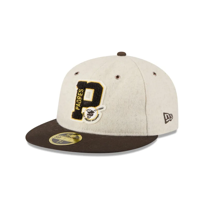 San Diego Padres Wool Letterman Retro Crown 59FIFTY Fitted Hat sold by New Era