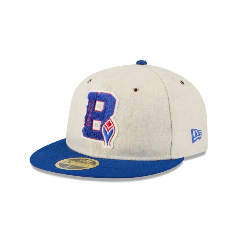 Atlanta Braves Wool Letterman Retro Crown 59FIFTY Fitted Hat sold by New Era