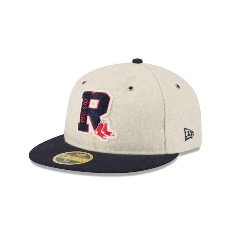 Boston Red Sox Wool Letterman Retro Crown 59FIFTY Fitted Hat sold by New Era