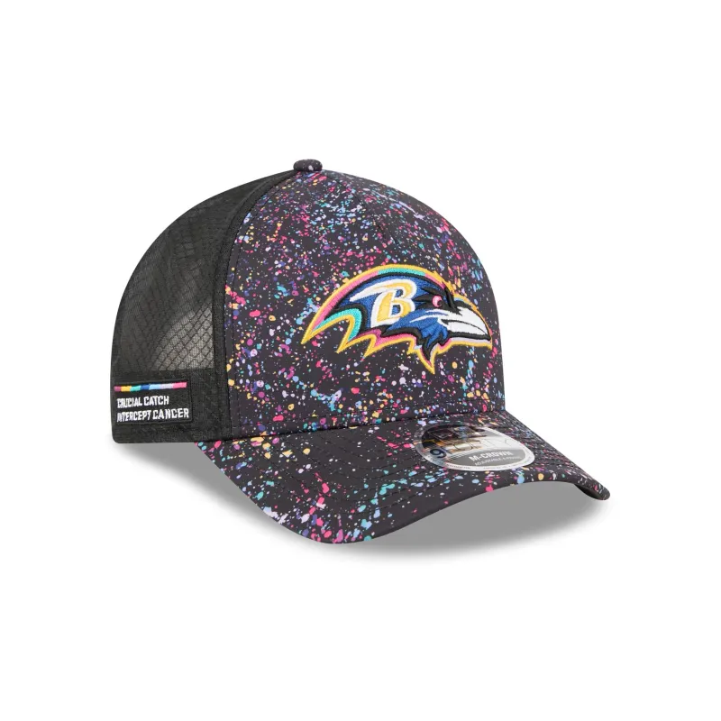 Baltimore Ravens 2025 Crucial Catch 9FORTY M-Crown A-Frame Trucker Hat sold by New Era