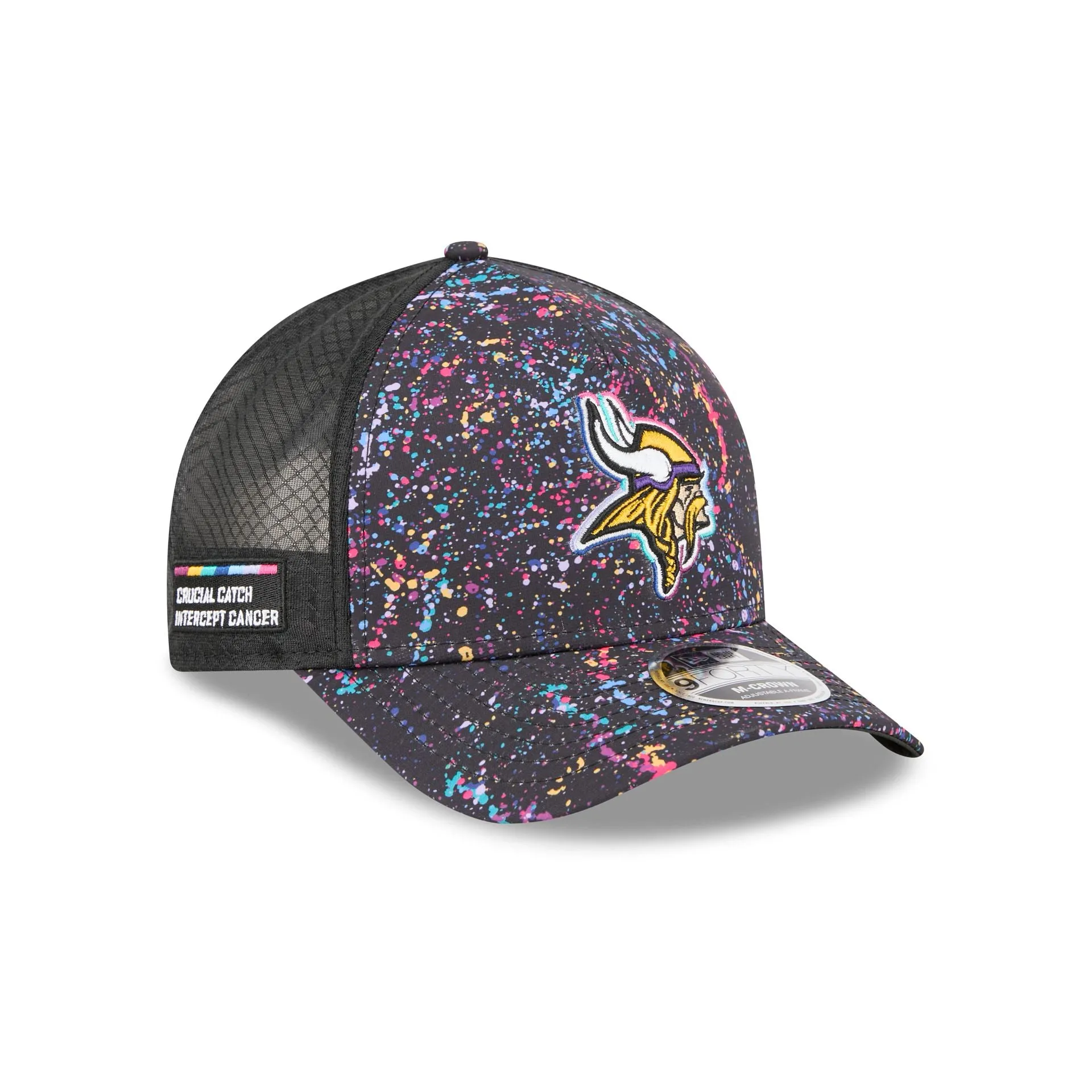 Minnesota Vikings 2025 Crucial Catch 9FORTY M-Crown A-Frame Trucker Hat sold by New Era