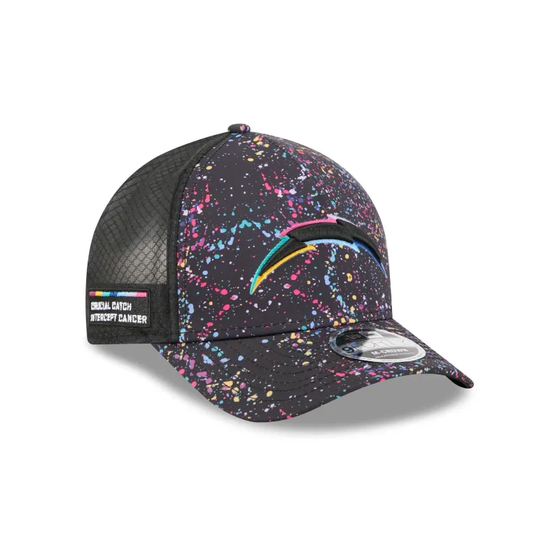 Los Angeles Chargers 2025 Crucial Catch 9FORTY M-Crown A-Frame Trucker Hat sold by New Era