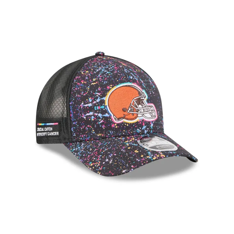 Cleveland Browns 2025 Crucial Catch 9FORTY M-Crown A-Frame Trucker Hat sold by New Era