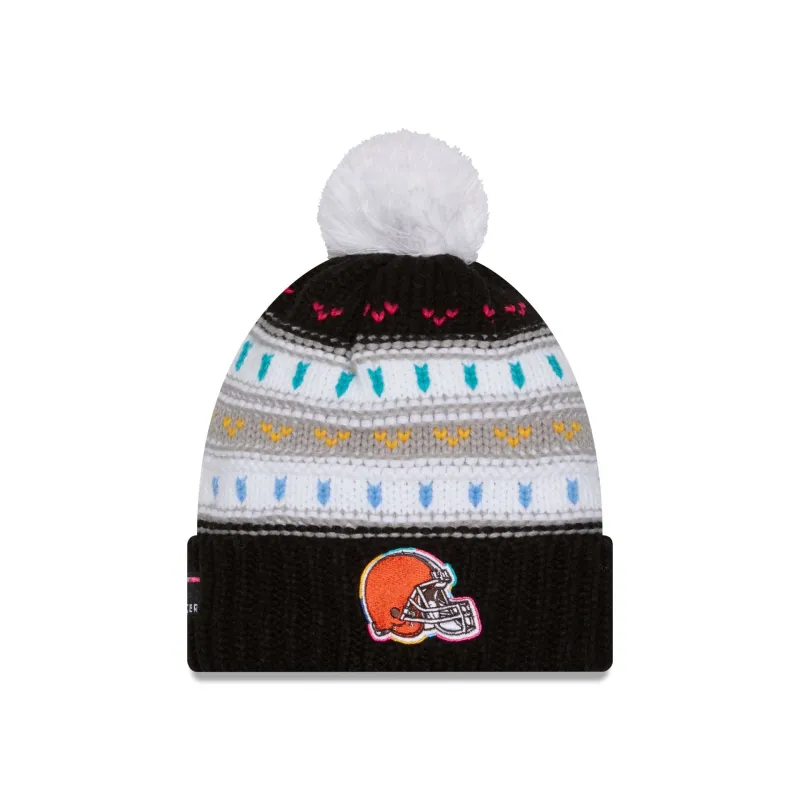 Cleveland Browns 2025 Crucial Catch Women's Pom Knit Hat sold by New Era