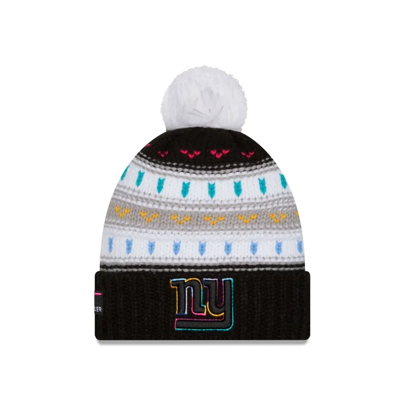 New York Giants 2025 Crucial Catch Women's Pom Knit Hat sold by New Era