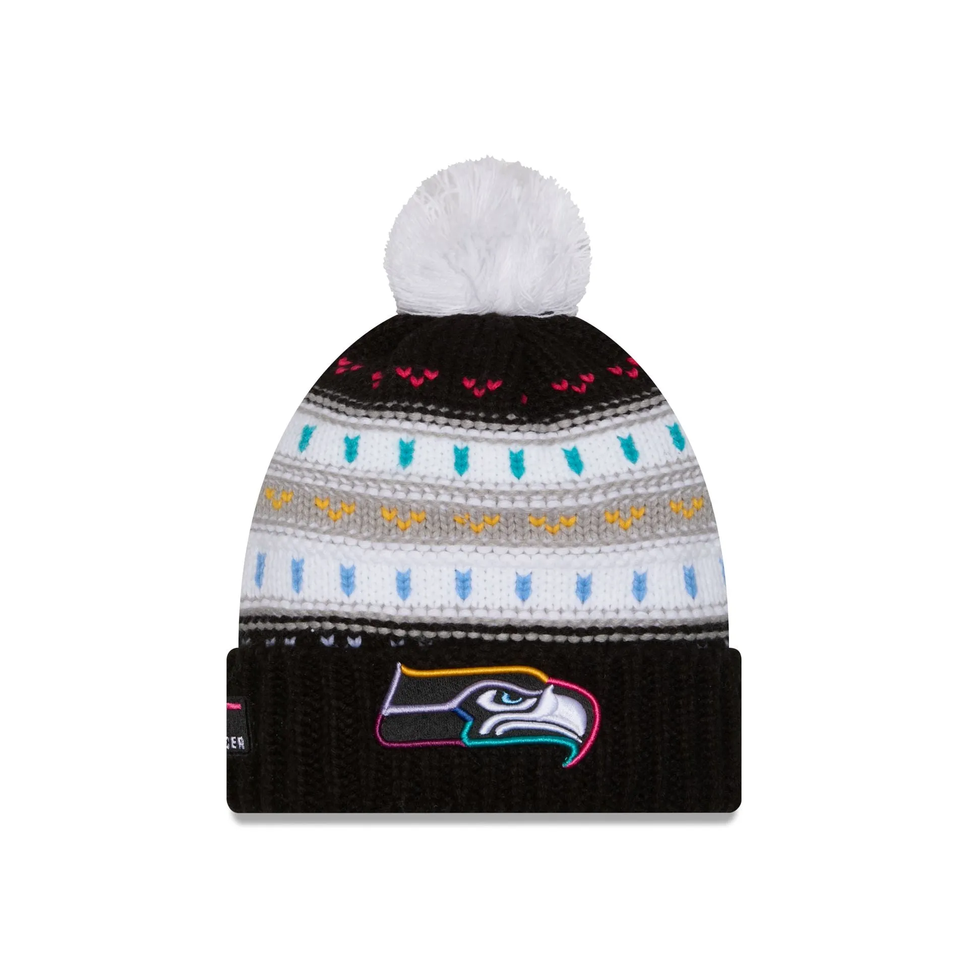 Seattle Seahawks 2025 Crucial Catch Women's Pom Knit Hat sold by New Era